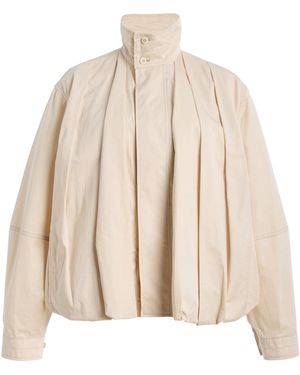 Lemaire Pleated Cotton Satin Blouson Jacket - Natural