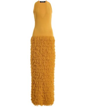 Ashlyn Fringed Knit Gown - Metallic