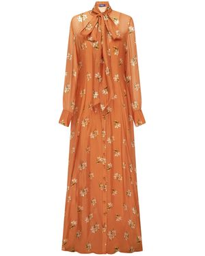 LEO LIN Lilith Tie Neck Maxi Dress - Orange