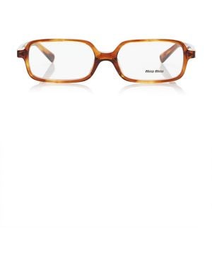 Miu Miu Regard Square-Frame Acetate Glasses - Brown