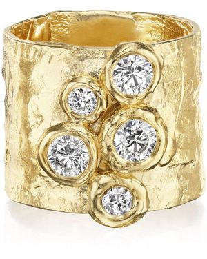 Rene Barnes Romantica Cigar Band Diamond Ring - Metallic