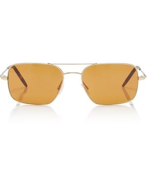 Oliver Peoples Victory Ii Square-Framed Metal Sunglasses - Brown