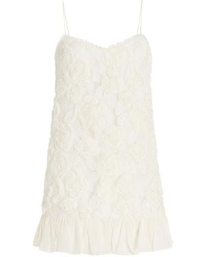 Alexis Blanc Rosette-detailed Georgette Mini Dress - White