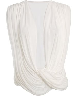 Christopher Esber Ripple Draped Jersey Top - White