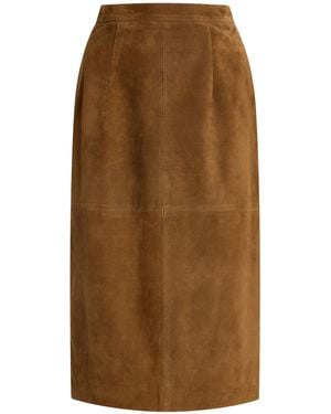 Giuliva Heritage The Carolina Suede Midi Skirt - Brown
