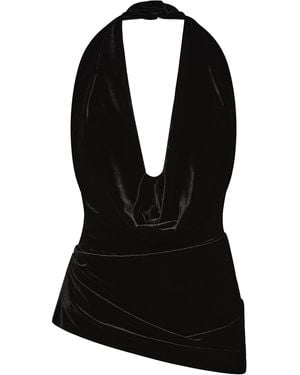 Rachel Gilbert Lyon Silk Halter Top - Black