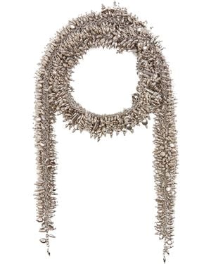 Dries Van Noten Beaded-Tone Wrap Necklace - Grey