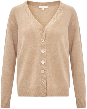 LoveShackFancy Savile Cashmere-Wool Cardigan - Natural