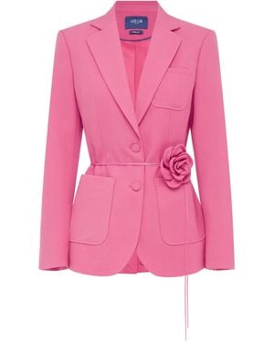 LEO LIN Vesper Tailored Wool-Blend Blazer - Pink