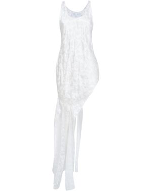 DES_PHEMMES Asymmetrical Satin Tank Top - White