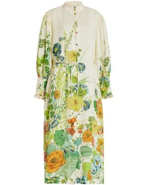 ALÉMAIS Constance Button-detailed Linen Maxi Dress - White