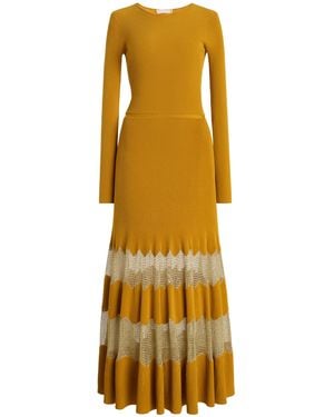 Ulla Johnson Amaia Metallic-Detailed Knit Maxi Dress - Yellow