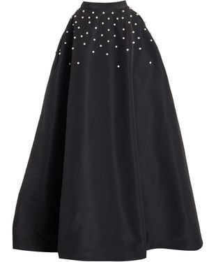 Monique Lhuillier Pearl-embroidered Silk Faille Ball Skirt - Black