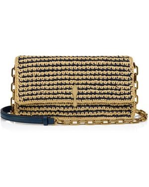 Christian Louboutin Bettina Raffia Crossbody Bag - Metallic