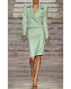 LAQUAN SMITH Double Cuff And Collar Shirt - Green