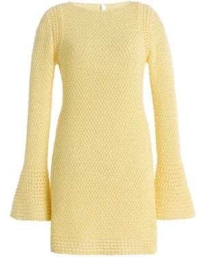 Significant Other Exclusive Oakleigh Crocheted Cotton-Blend Mini Dress - Yellow