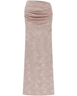 Alex Perry Asymmetric Sheer Stretch Lace Mini Skirt - Natural