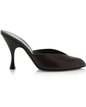 Herbert Levine Sitting Pretty Leather Mules - Black