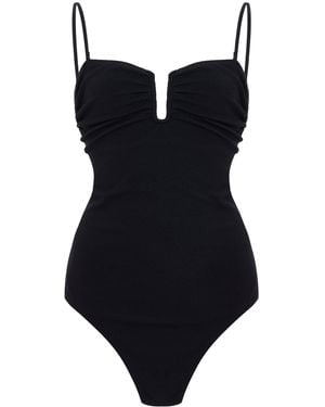 By Malene Birger Cocesa Ruched Bustier One-Piece Swimsuit - Black