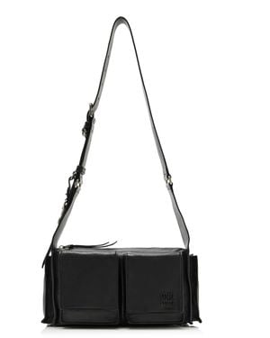 Miu Miu Pocket Utility Leather Bag - Black