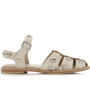 Frēda Salvador Exclusive Sera Studded Suede Fisherman Sandals - Natural