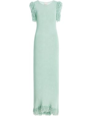 Paris Georgia Basics Fringe Cotton Maxi Dress - Green