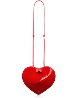Alaïa Le Coeur Patent Leather Crossbody Bag - Red