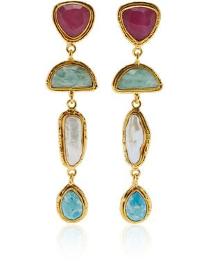 Sylvia Toledano Cascade 22K-Plated Brass-Stone Earrings - Metallic