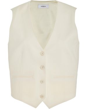 Wardrobe NYC Cropped Wool Vest - Natural