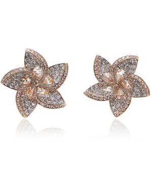 Harakh Frangipani 18k Rose Gold Diamond Earrings - White