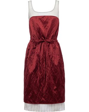 DES_PHEMMES Balloon Satin Midi Dress - Red