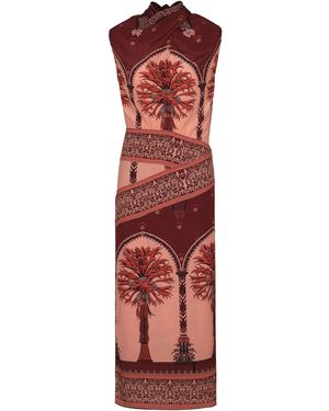 Johanna Ortiz Walking By Printed Silk Midi Dress - Red