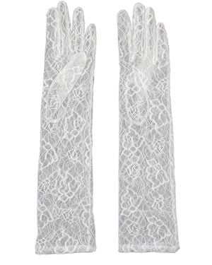 Agnelle Opera Lace Gloves - White