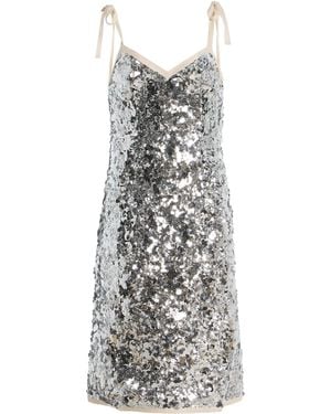 Prada Sequined Midi Slip Dress - White