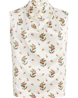 Franchise Maelis Silk-Blend Top - White