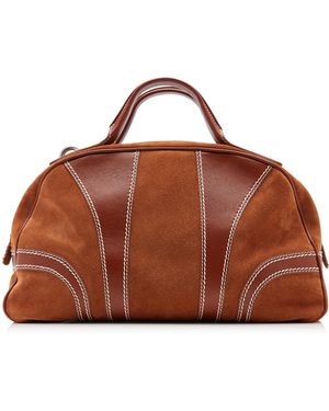 Dries Van Noten Dustin Leather Bowling Bag - Brown
