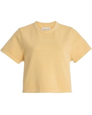 Les Tien Daria Cropped Cotton T-Shirt - Yellow