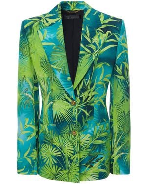 Versace Jungle Print Crepe Blazer - Green