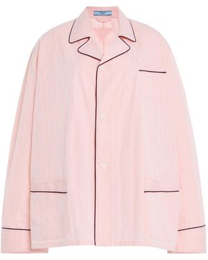 Prada Jacquard Cotton Pj Top - Pink