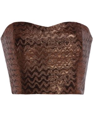 SEV Strapless Jacquard Top - Brown