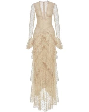 Montsand Lace Cascade Maxi Dress - Natural