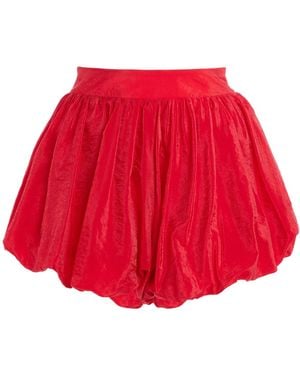 Frankie Shop Alina Sheer Bubble-Hem Shorts - Red