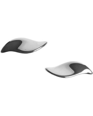 KHAITE Leaf Silver Clip-on Earrings - Metallic