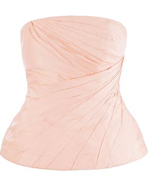 La Fuori Blush Veil Taffeta Corset Top - Pink