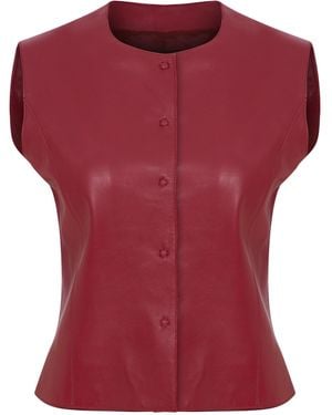 Anim Marly Leather Vest - Red