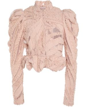 Greta Constantine Murphy Puffed Sleeve Jacket - Pink