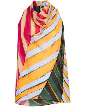 Proenza Schouler Zaha Printed Silk-Blend Top - Orange