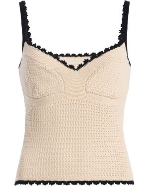 Ulla Johnson Helaine Cropped Knit Cotton Cami Top - Natural