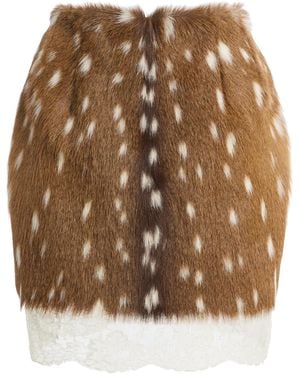 LAQUAN SMITH Calf Hair Mini Skirt - Natural