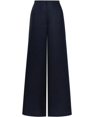 ANDRES OTALORA Marea Alta Linen Trousers - Blue